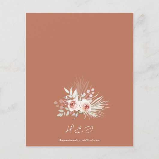 Budget Boho Terracotta Floral Wedding Uitnodiging (Achterkant)