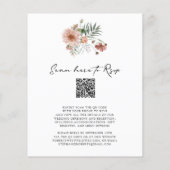 Budget Boho Terracotta Floral Wedding Uitnodiging (Achterkant)