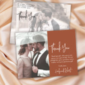 Budget Boho Terracotta Foto Bruiloft Dank u Briefkaart