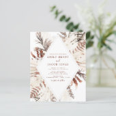 Budget Boho Terracotta Foto Pampas Grass Wedding (Staand voorkant)
