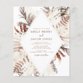 Budget Boho Terracotta Foto Pampas Grass Wedding (Voorkant)