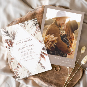 Budget Boho Terracotta Foto Pampas Grass Wedding