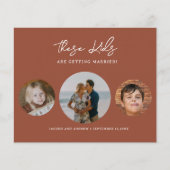 Budget Boho Terracotta Foto Wedding Save the Date Flyer (Voorkant)