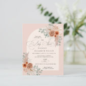 Budget Boho Terracotta Pampas Baby shower Invite (Staand voorkant)