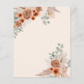 Budget Boho Terracotta Pampas Baby shower Invite (Achterkant)