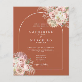 Budget Boho Terracotta Pampas Gras Bruiloft 