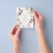 Budget Boho Terracotta Pampas Gras Bruiloft Flyer (Hand)