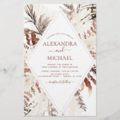 Budget Boho Terracotta Pampas Grass Beige Wedding (Voorkant)