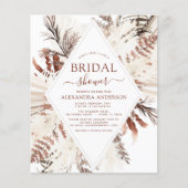Budget Boho Terracotta Pampas Grass Vrijgezellenfe Flyer (Voorkant)