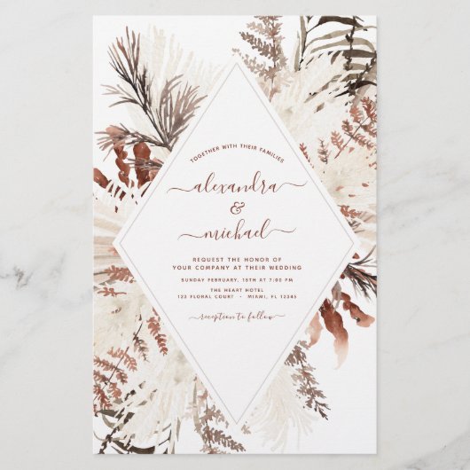 Budget Boho Terracotta Pampas Grass Wedding (Voorkant)