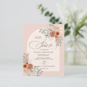 Budget Boho Terracotta Pampas Sweet 16 Uitnodiging (Staand voorkant)