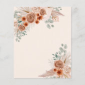 Budget Boho Terracotta Pampas Sweet 16 Uitnodiging (Achterkant)