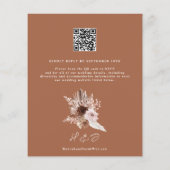 Budget Boho Terracotta QR Code RSVP Bruiloft Uitno (Achterkant)
