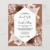 Budget Boho Terracotta QR Code RSVP Bruiloft Uitno (Voorkant)