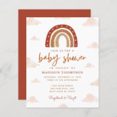 Budget Boho Terracotta Rainbow Clouds Baby shower (Voorkant / Achterkant)
