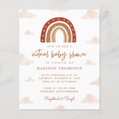 Budget Boho Terracotta Rainbow Virtual Baby shower (Voorkant)