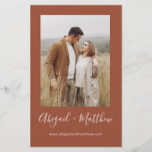 Budget Boho Terracotta Uitnodiging tot fotoweddens Flyer (Achterkant)