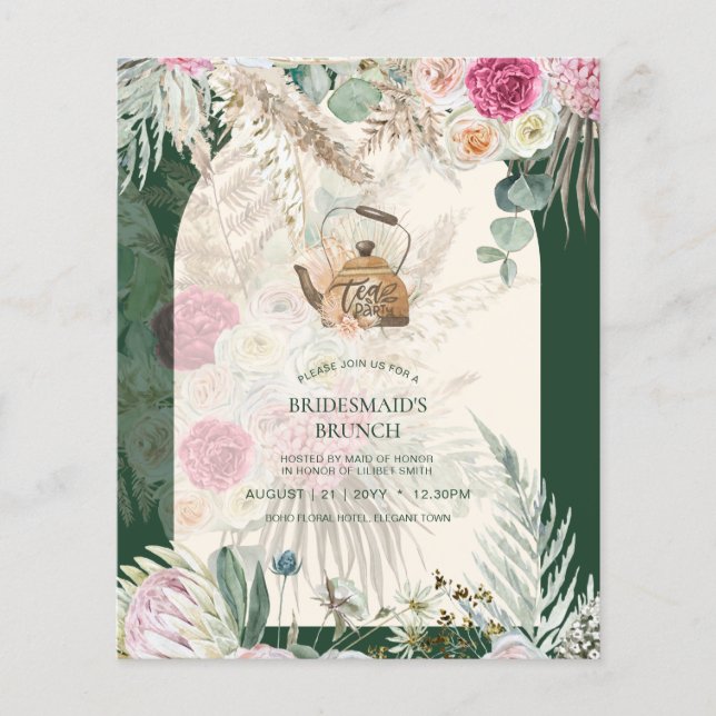 BUDGET Boho THEEPARTY Pampasgras Bruidsmeisjesfees (Voorkant)