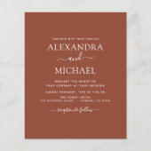 Budget Boho Verbrande Sinaasappel Trouw Uitnodigin Flyer (Voorkant)