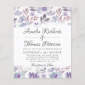 Budget Boho Watercolor Bloemen Bruiloft Uitnodigin (Voorkant)