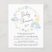 Budget Boho Waterverf Baby Boy Shower Uitnodiging (Voorkant)