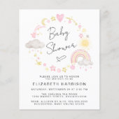 Budget Boho Waterverf Baby Girl Shower (Voorkant)