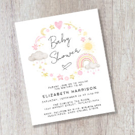 Budget Boho Waterverf Baby Girl Shower