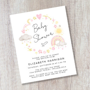 Budget Boho Waterverf Baby Girl Shower