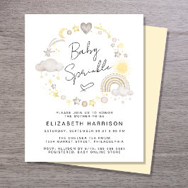 Budget Boho Waterverf Baby Sprinkle Uitnodiging