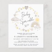 Budget Boho Waterverf Baby Sprinkle Uitnodiging (Voorkant)