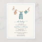 BUDGET BOHO Waterverf Babykleding Baby shower (Voorkant)