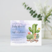 Budget Boho Waterverf Cactus Baby shower (Staand voorkant)