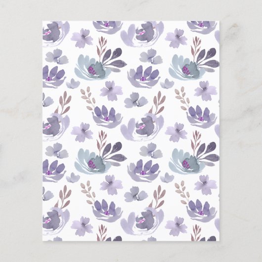 Budget Boho Waterverf Floral Wedding Uitnodiging (Achterkant)