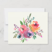 Budget Boho Waterverf Flowers Elegant Wedding (Achterkant)