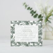 Budget Boho Waterverf Monstera Wedding Invite (Staand voorkant)