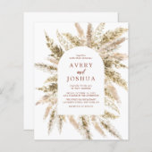 Budget Boho Waterverf Pampas Grass Bruiloft (Voorkant / Achterkant)