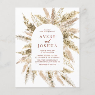 Budget Boho Waterverf Pampas Grass Bruiloft