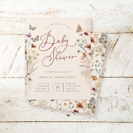 Budget Boho Waterverf Wildflower Baby shower