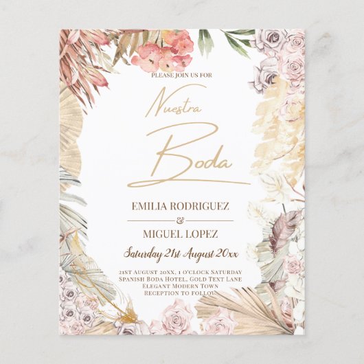 BUDGET BOHO Wedding Invite Digital Download (Voorkant)