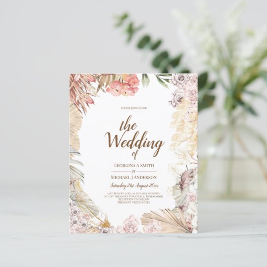 BUDGET BOHO Wedding Invite Digital Download (Staand voorkant)