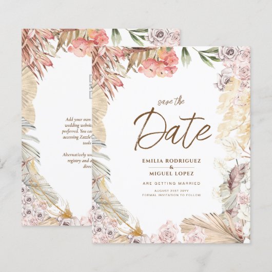 BUDGET BOHO Wedding Invite Digital Download (Voorkant / Achterkant)