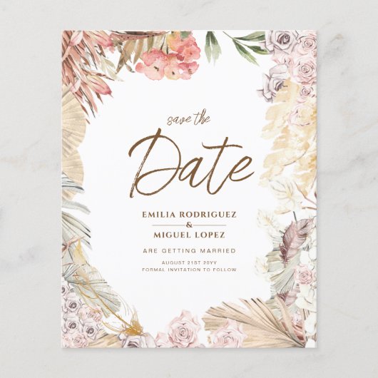 BUDGET BOHO Wedding Invite Digital Download (Voorkant)