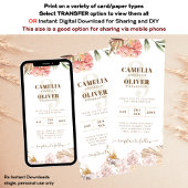 BUDGET BOHO Wedding Invite Digital Download Menu