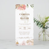 BUDGET BOHO Wedding Invite Digital Download Menu (Staand voorkant)