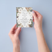 Budget Boho White Floral Summer Fall Wedding Flyer (Hand)