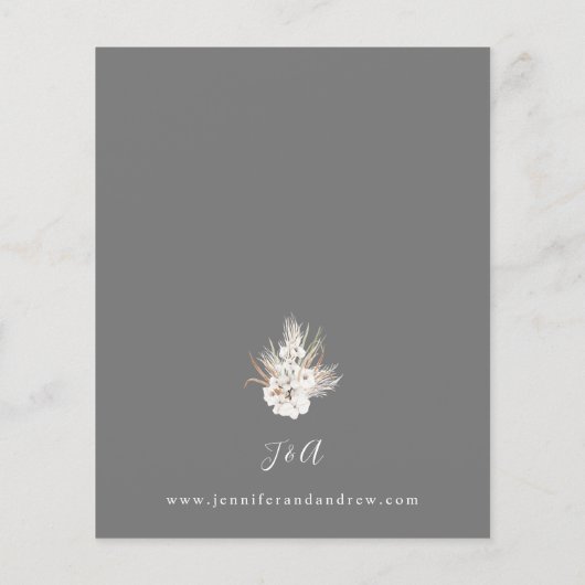 Budget Boho White Floral Summer Fall Wedding Flyer (Achterkant)