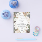 Budget Boho White Floral Summer Fall Wedding Flyer (Enkel)