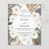Budget Boho White Floral Summer Fall Wedding Flyer (Voorkant)