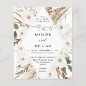 Budget Boho White Floral Summer Wedding Flyer (Voorkant)