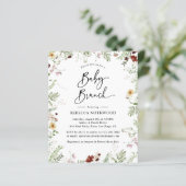 Budget Boho Wildbloemen Baby Brunch Uitnodiging (Staand voorkant)